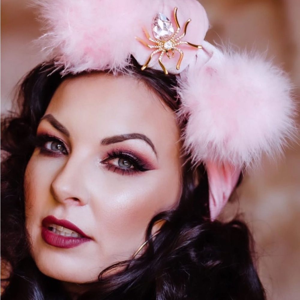 4 Elegant Pink Feathered Headband / Headwrap Old Hollywood Vintage Style